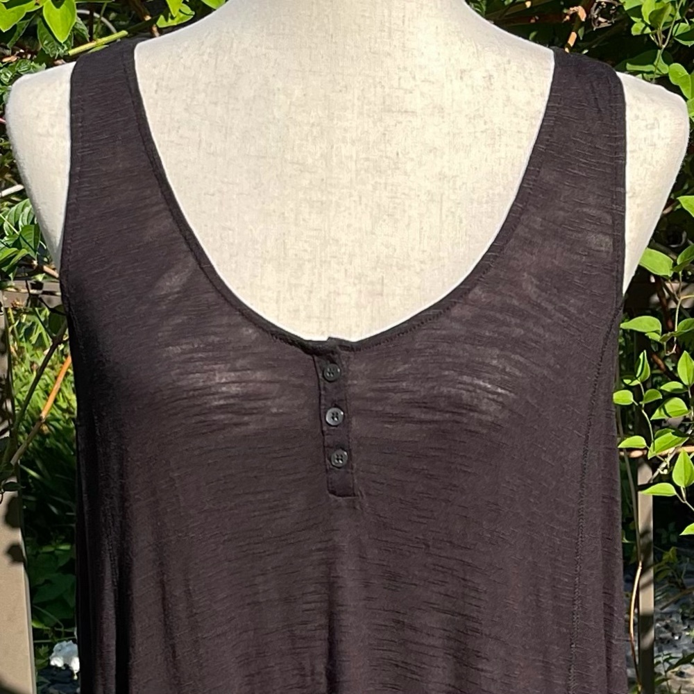 Aeropostale Sexy Crochet Back Long Henley Tank Top - Picture 4 of 16
